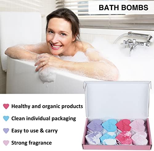 Mother's Day Gifts for Mom, 8 Pack Handmade Bath Bombs Gift Set,  Essential Oil Bubble Bath Bomb Fizzies Relaxing Spa Bath Ideal for Women Girls